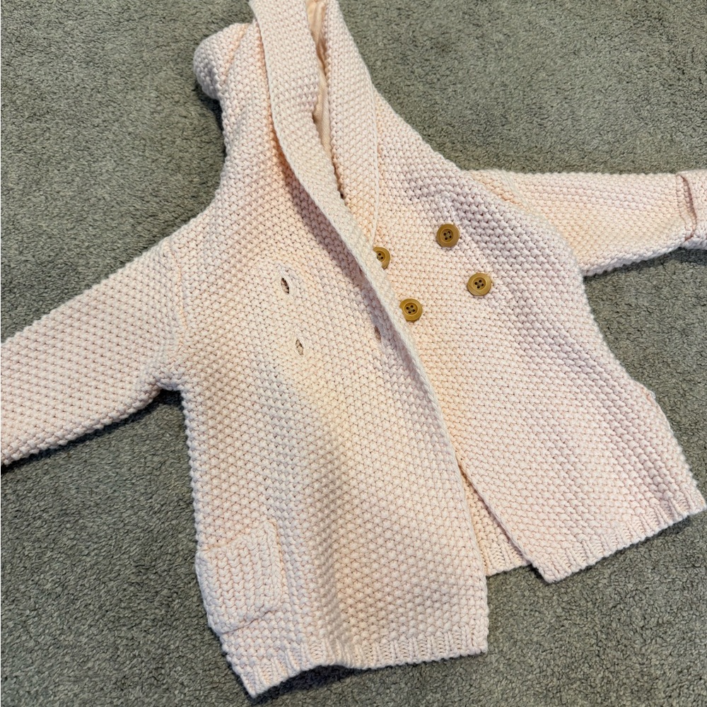 Cozy Pink Knit Kids Jacket